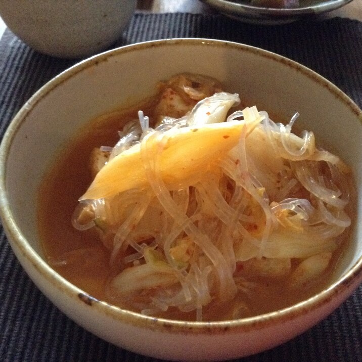 厚揚げと春雨のキムチ煮